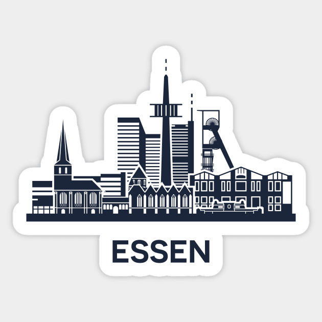 Essen Skyline, dark Sticker by yulia-rb